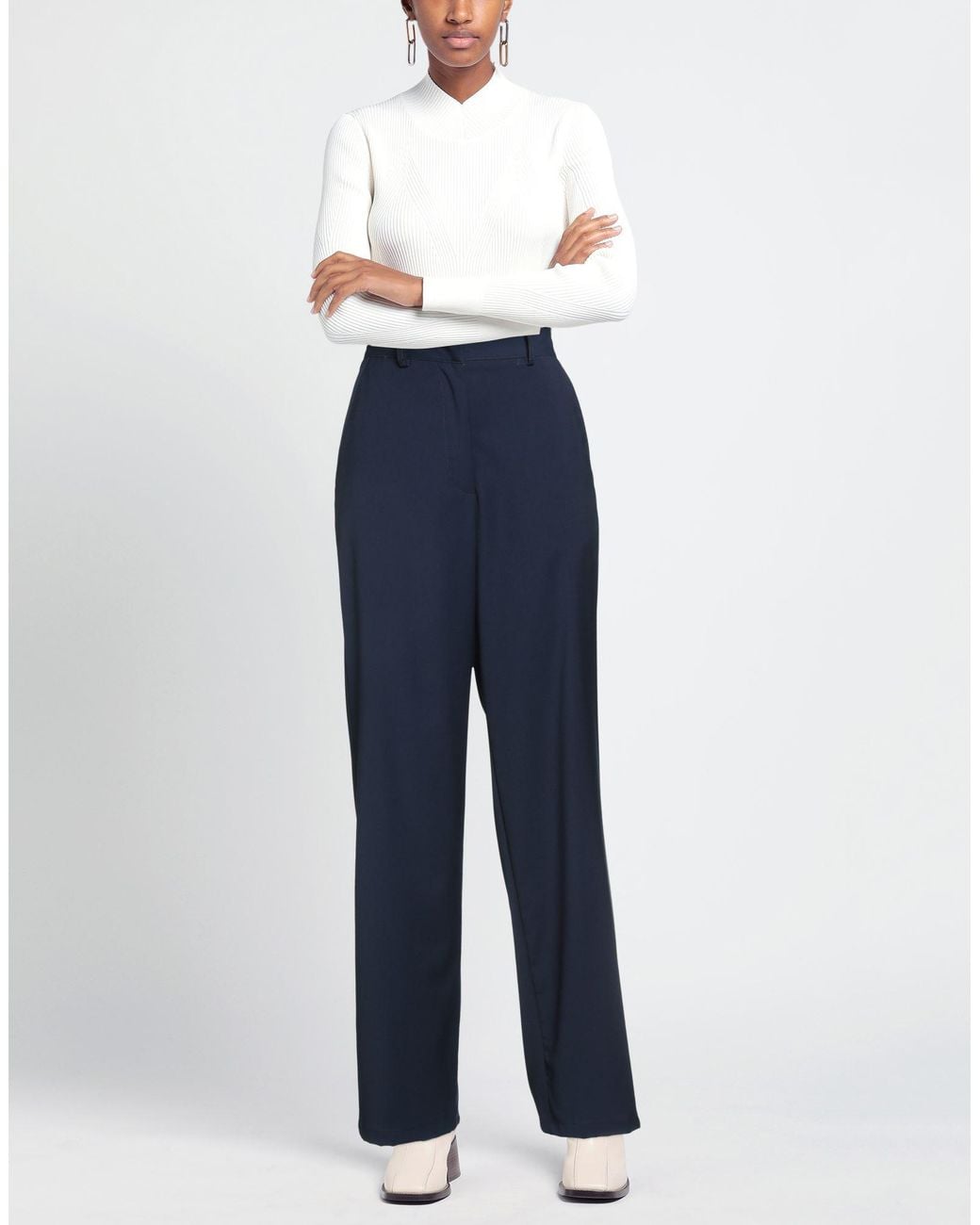 MARSĒM Blue Pants Polyester, Viscose, Elastane
