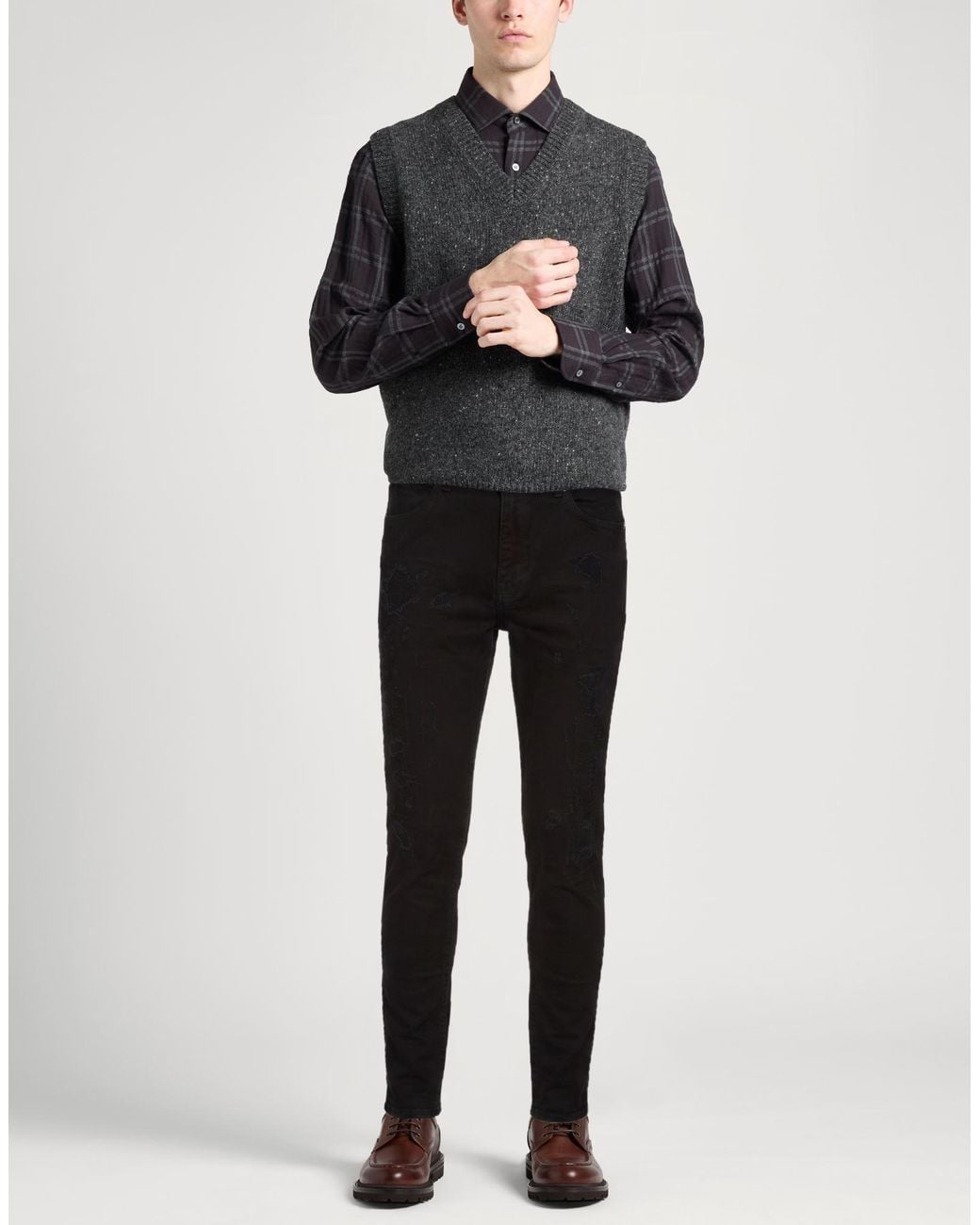PT Torino Black Jeans Cotton, Elastane for men