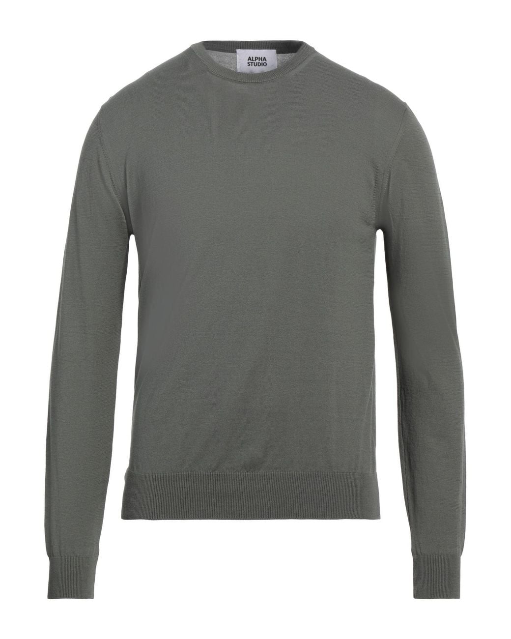 Alpha Studio Gray Sweater Cotton for men