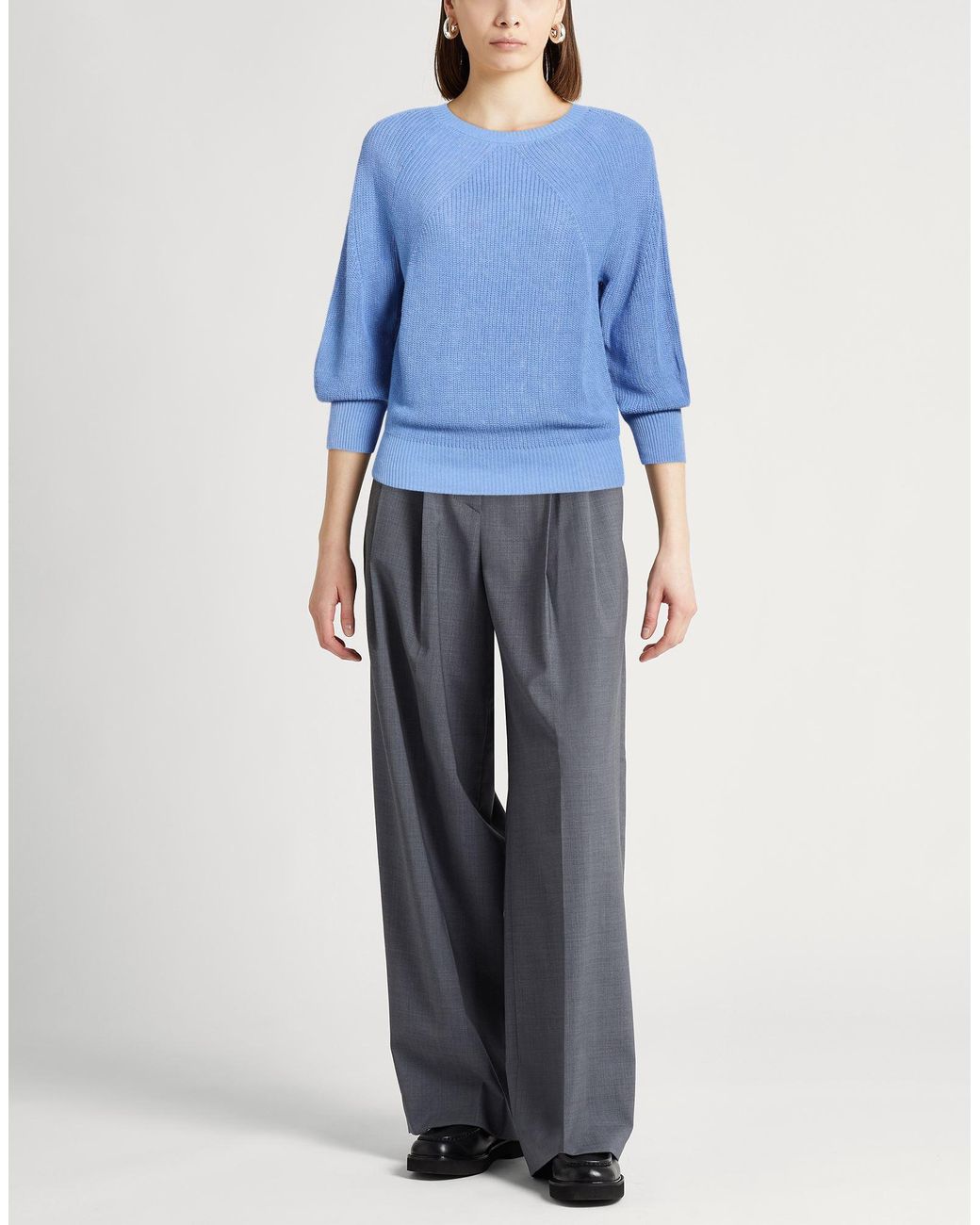 Peserico Blue Sweater Linen, Cotton