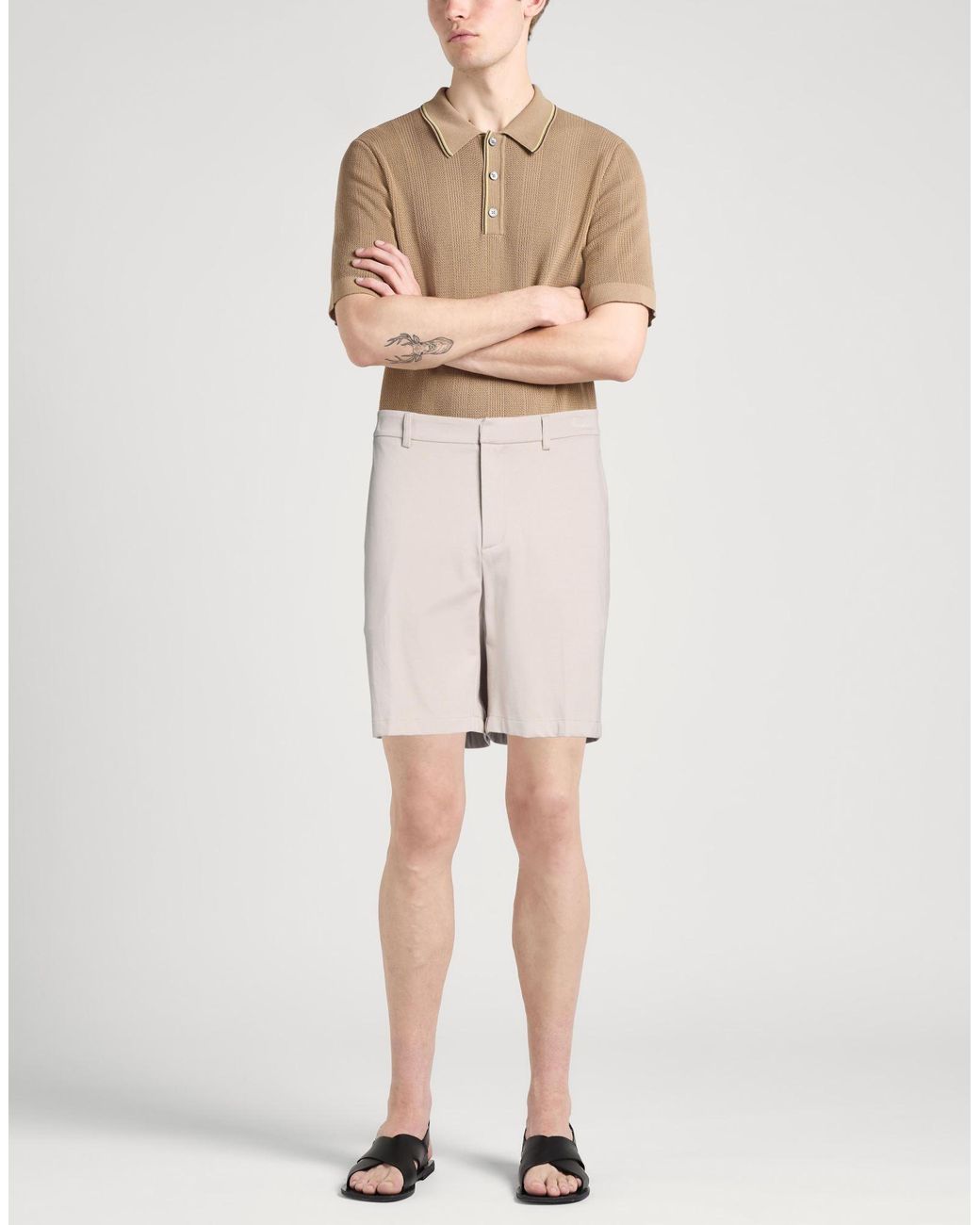 Alpha Studio Natural Light Shorts & Bermuda Shorts Viscose, Polyamide, Elastane for men