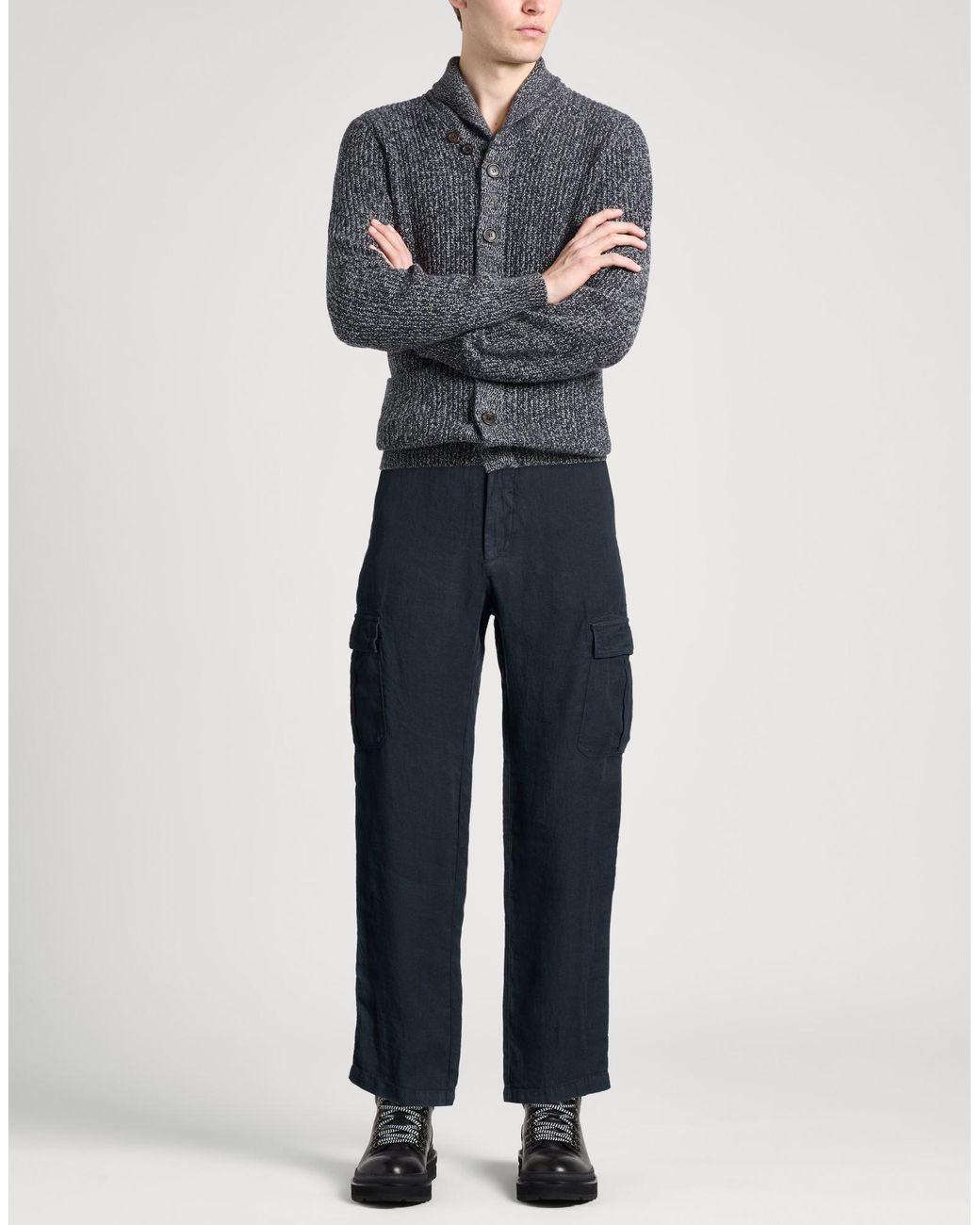 120% Lino Blue Pants Linen for men