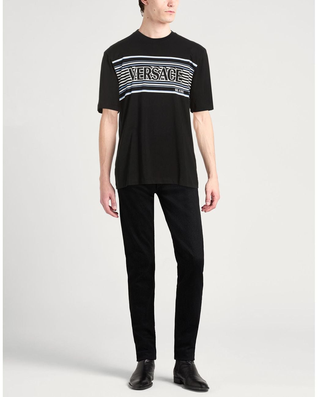 Versace Black T-Shirt Cotton for men