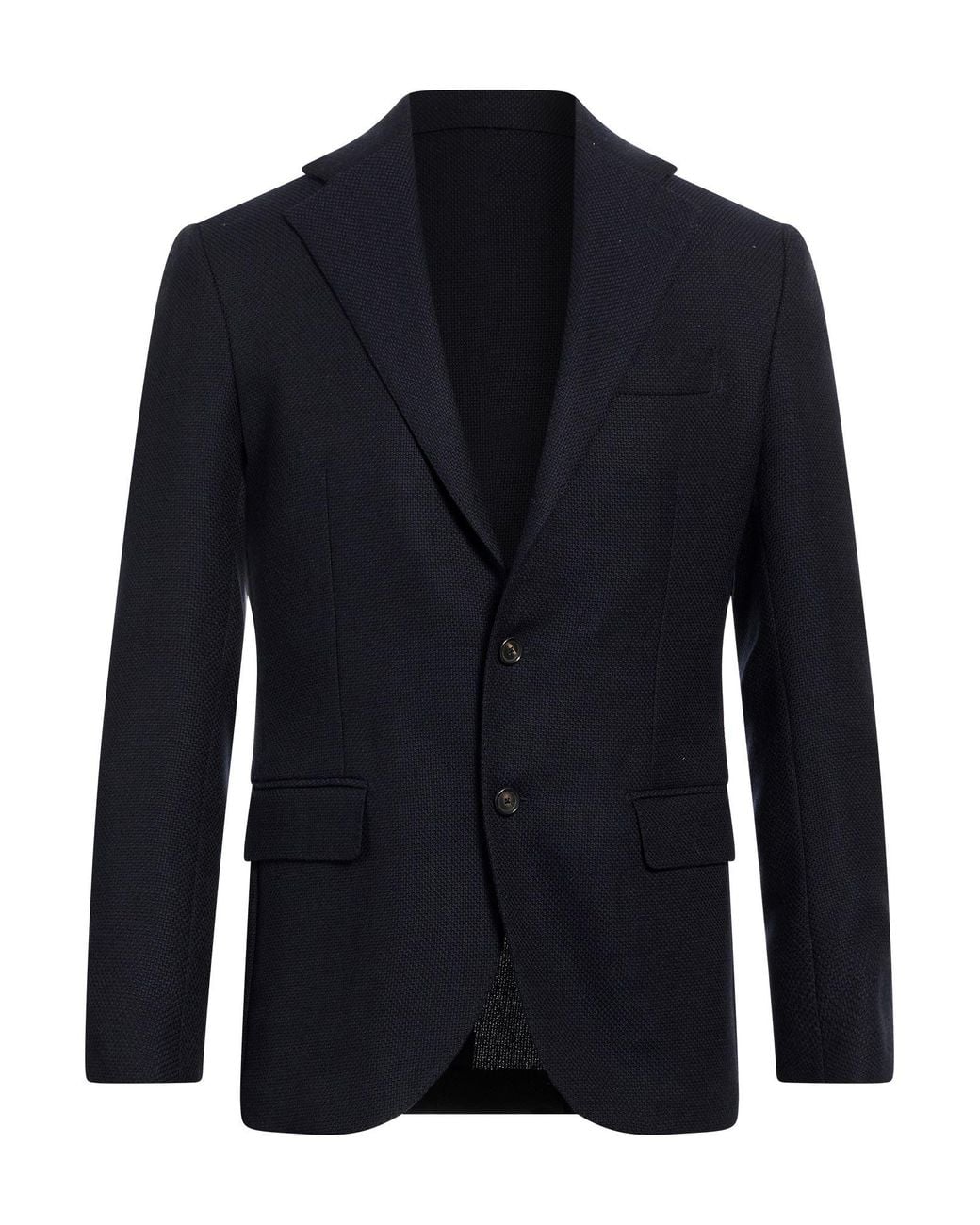 De Petrillo Blue Midnight Blazer Virgin Wool, Cotton for men