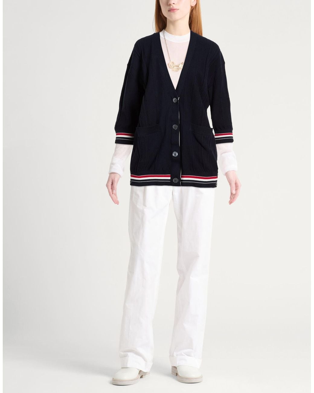 Thom Browne Blue Cardigan Cotton