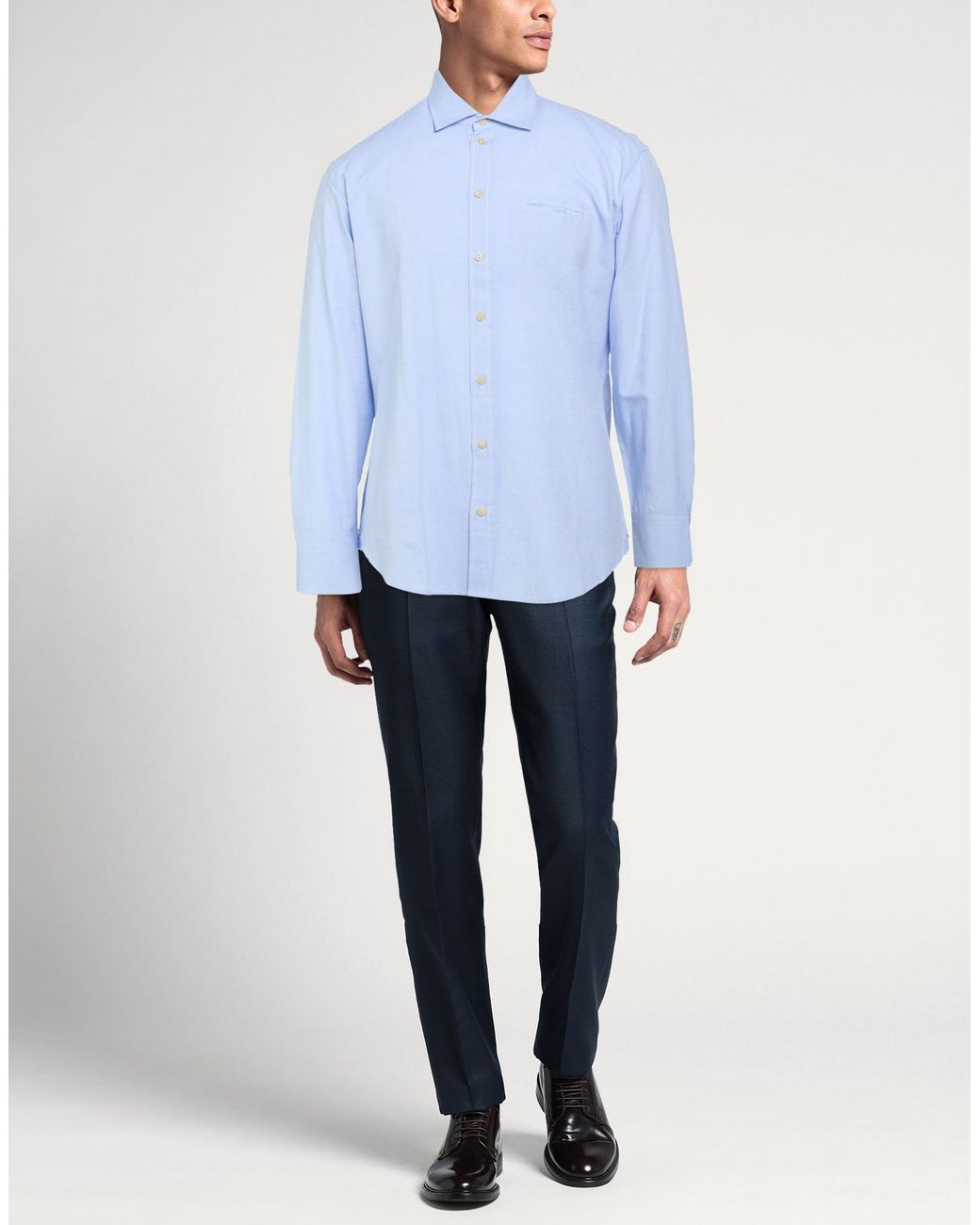Mosca_ Blue Shirt Cotton for men