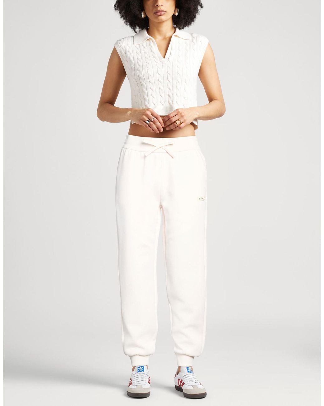 ARMANI EXCHANGE White Ivory Pants Cotton, Polyester