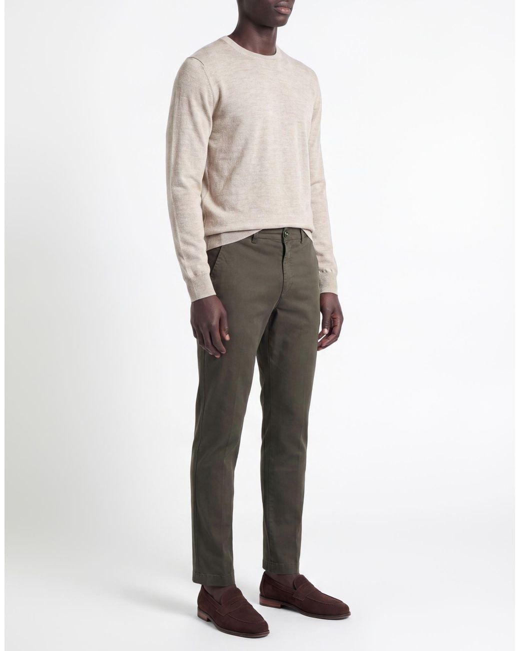 Cruna Gray Military Pants Cotton, Elastane for men
