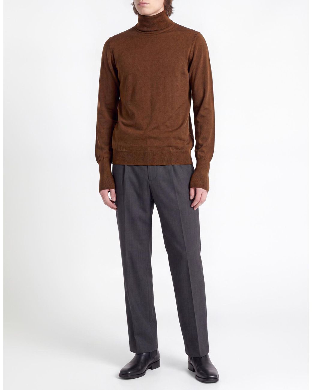 Alpha Studio Rollkragenpullover in Brown für Herren