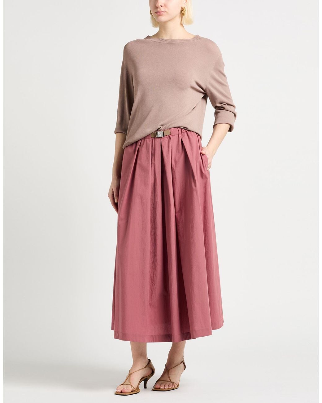 Brunello Cucinelli Pink Midi Skirts