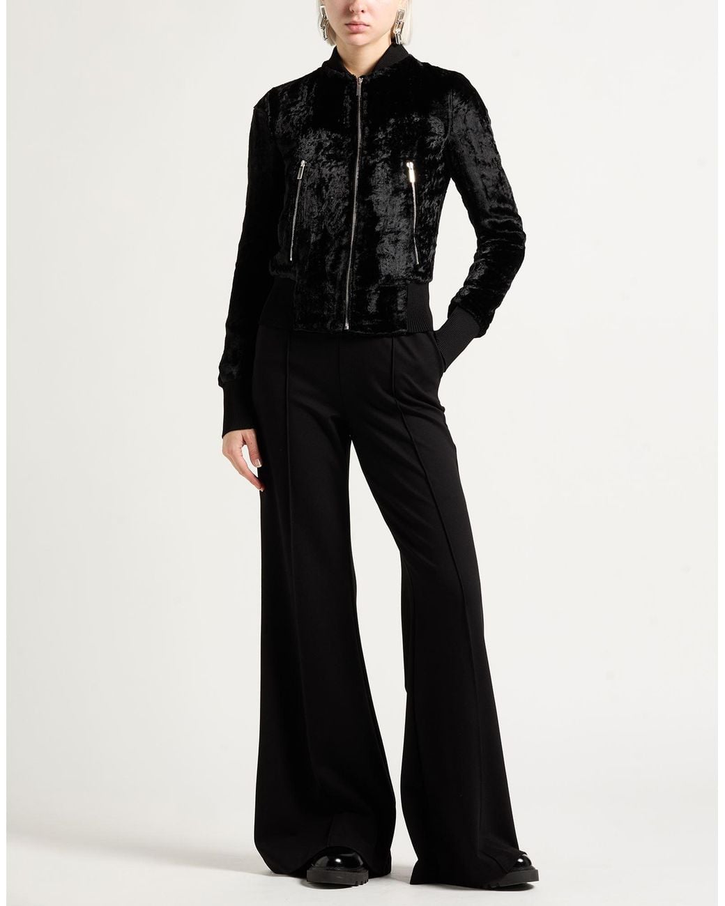 SAPIO Black Jacket Polyester, Viscose, Polyamide, Elastane