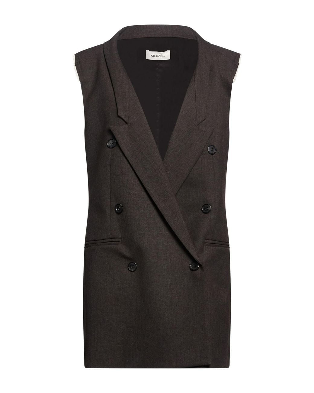 MEIMEIJ Black Dark Blazer Polyester, Wool, Elastane