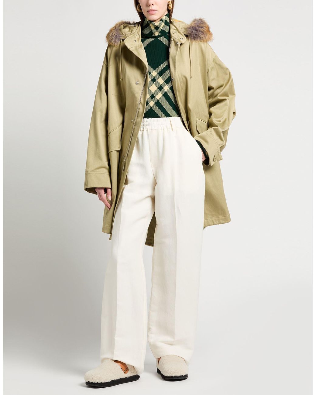 Burberry Green Turtleneck Wool, Polyester, Polyamide, Elastane