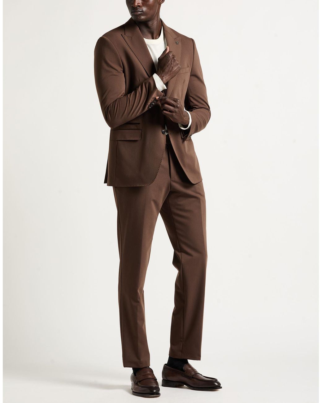 SUIT SARTORIA Brown Suit Polyester, Viscose, Elastane for men