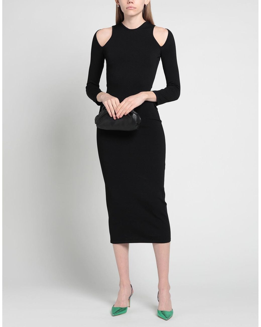 DSquared² Black Midi Dress Viscose, Polyester