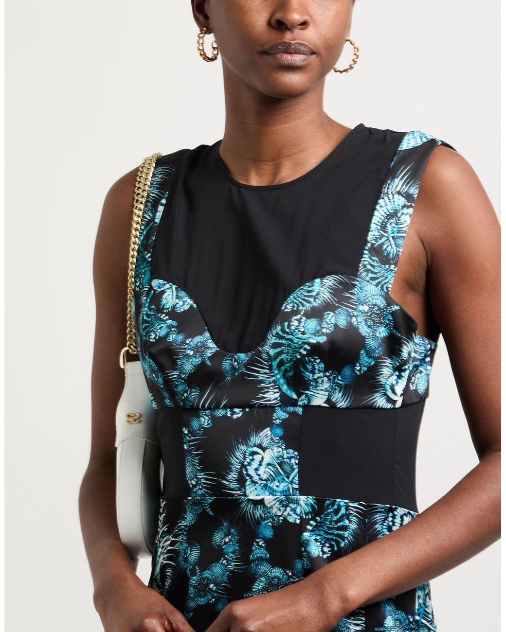 Just Cavalli Blue Midi Dress Polyester, Elastane