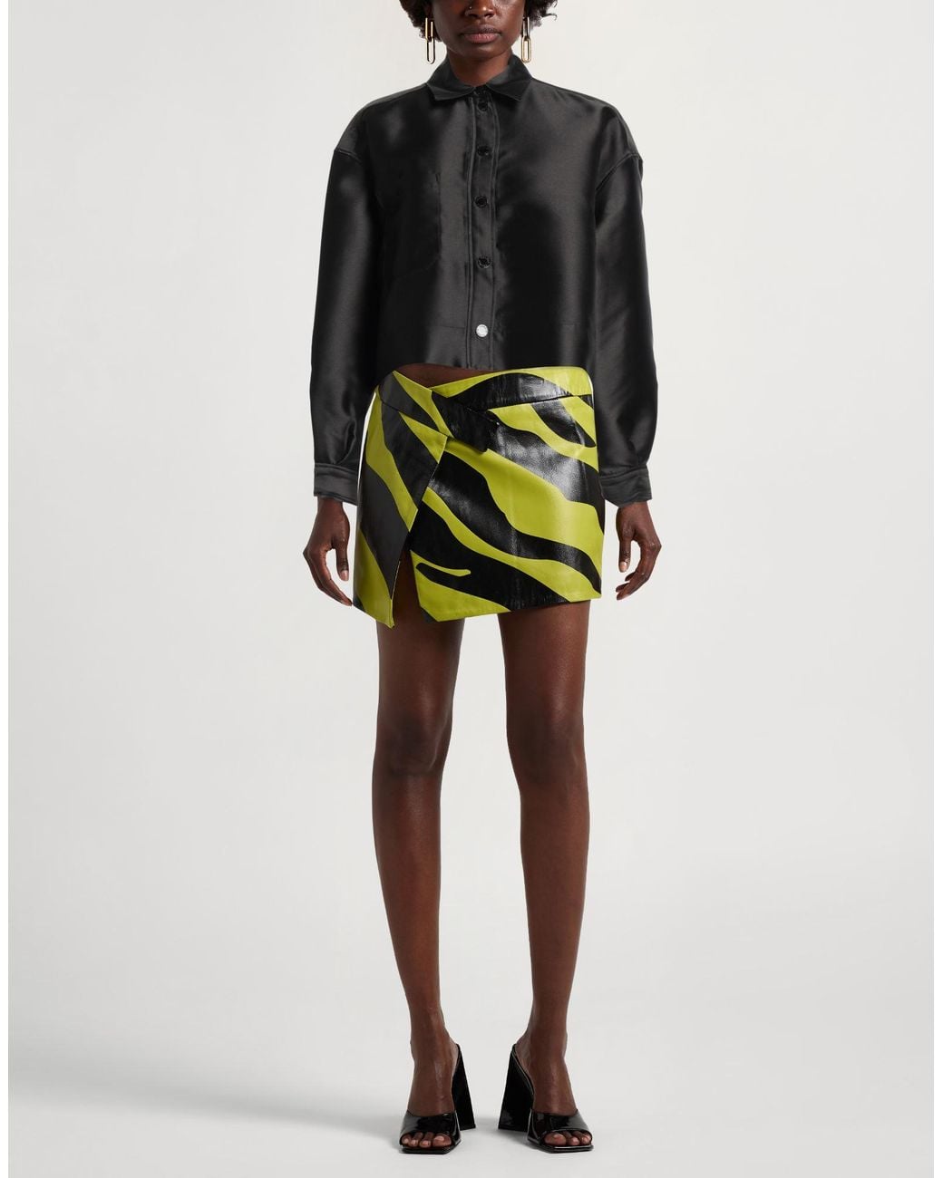 Sandro Black Shirt Polyester, Silk