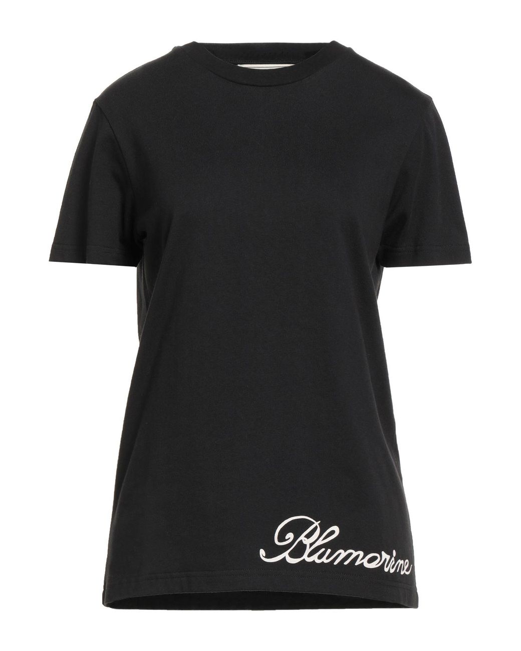 Blumarine Black Artistic Printed T-Shirt With Logo Detail