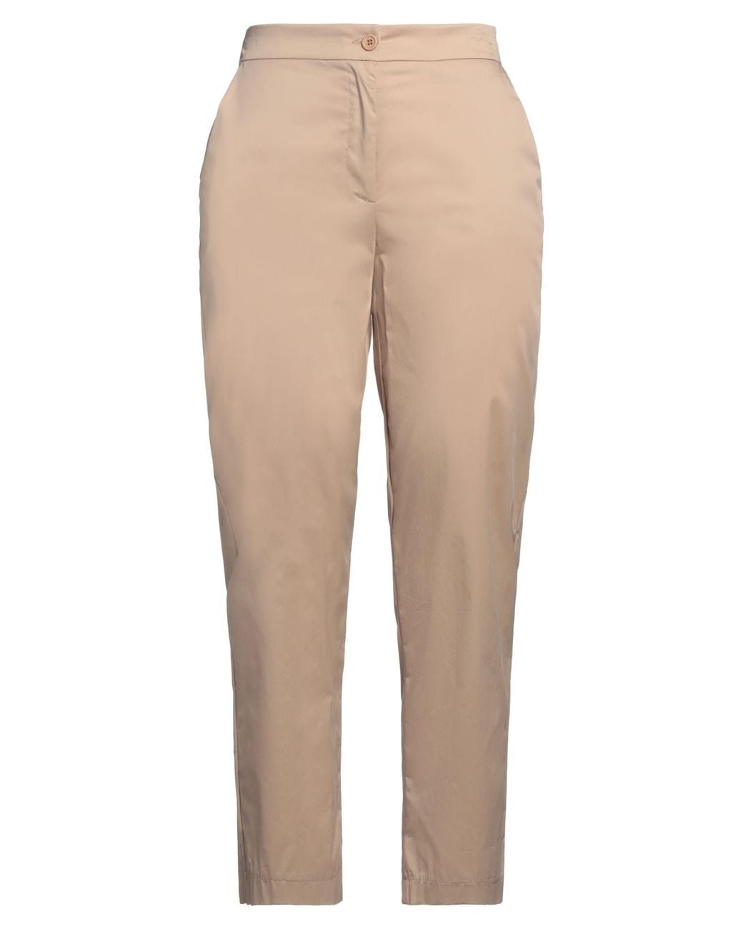 Angela Davis Natural Sand Pants Cotton, Polyamide, Elastane