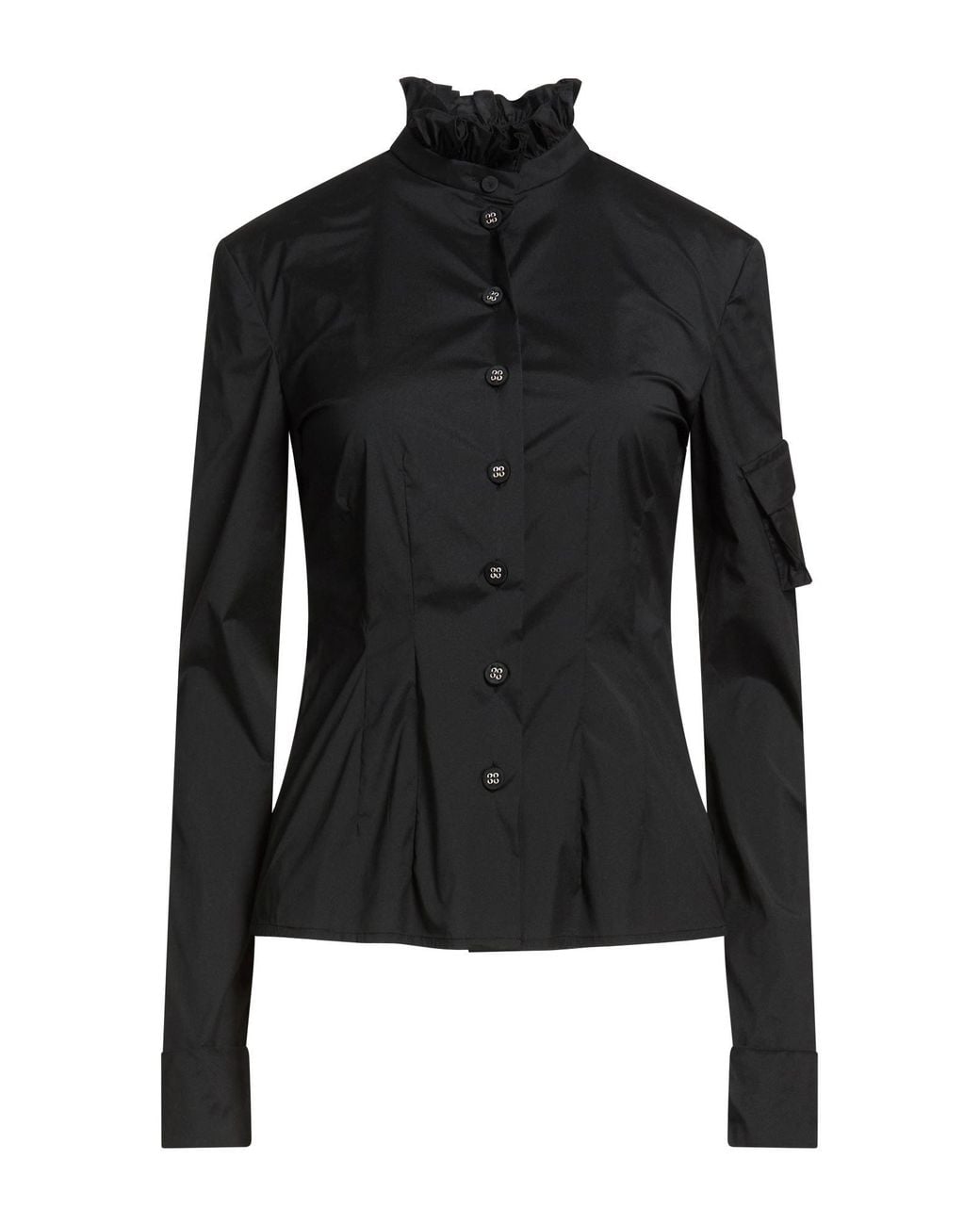 Philosophy Di Lorenzo Serafini Black Shirt Polyester, Polyamide, Elastane