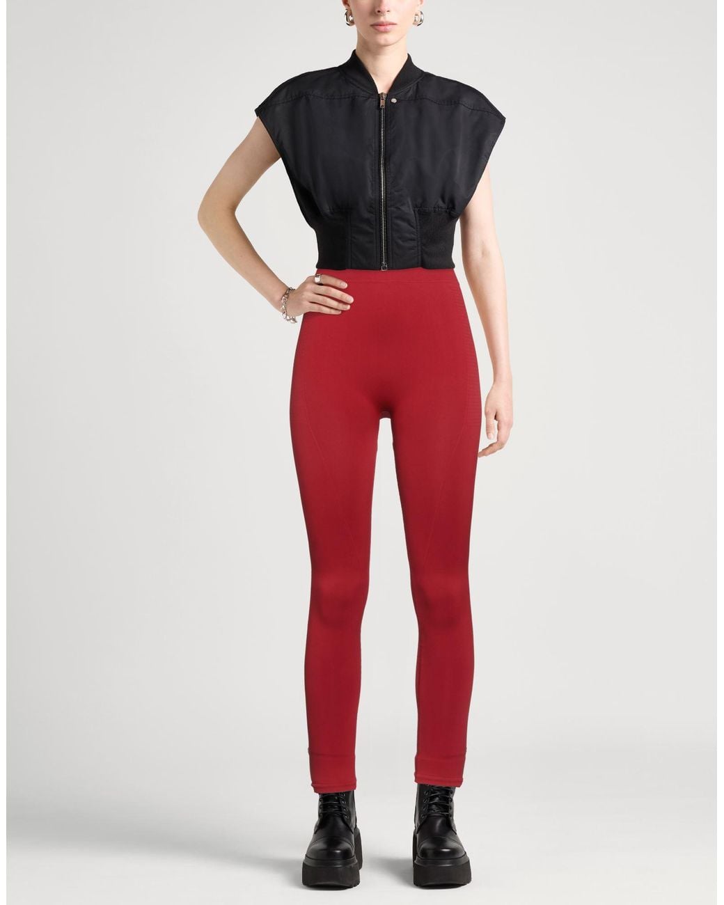 Rick Owens Red Leggings