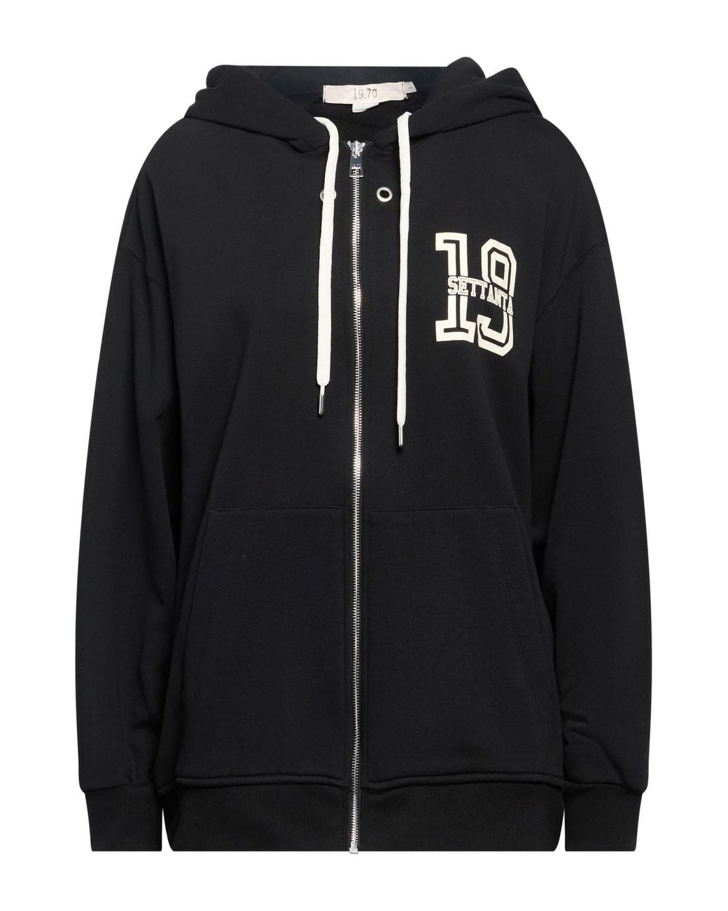 19.70 Nineteen Seventy Black Sweatshirt Cotton, Polyester