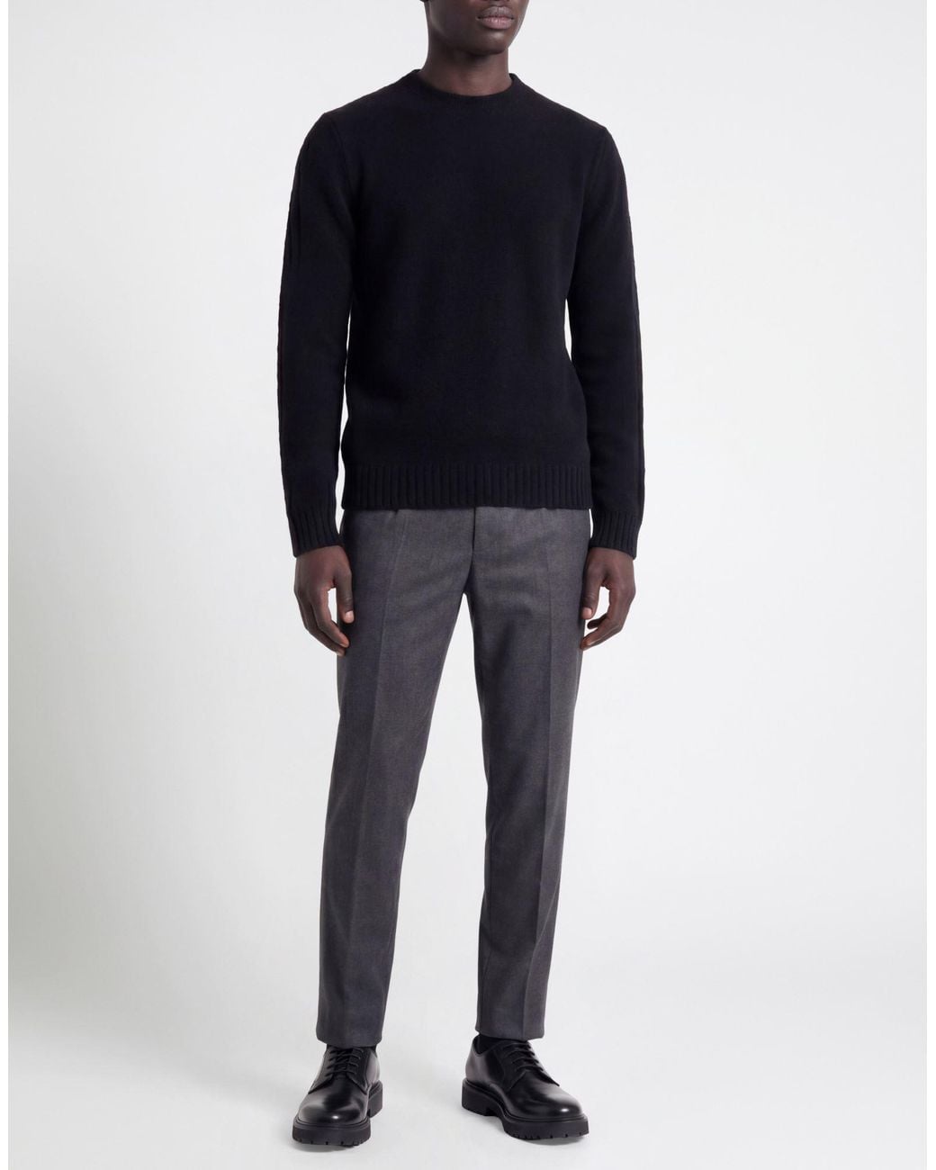 Messagerie Black Sweater Virgin Wool, Cotton, Polyamide for men