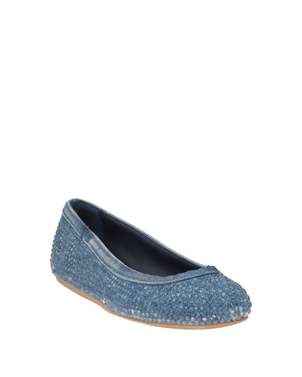Le Silla Blue Ballet Flats Textile Fibers