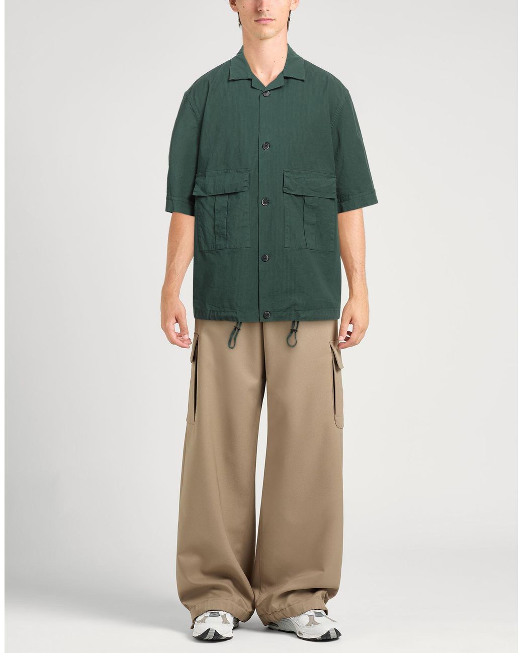 Barena Green Emerald Shirt Cotton, Elastane for men
