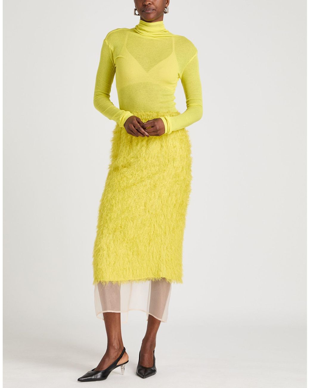 Alysi Yellow Maxi Skirt