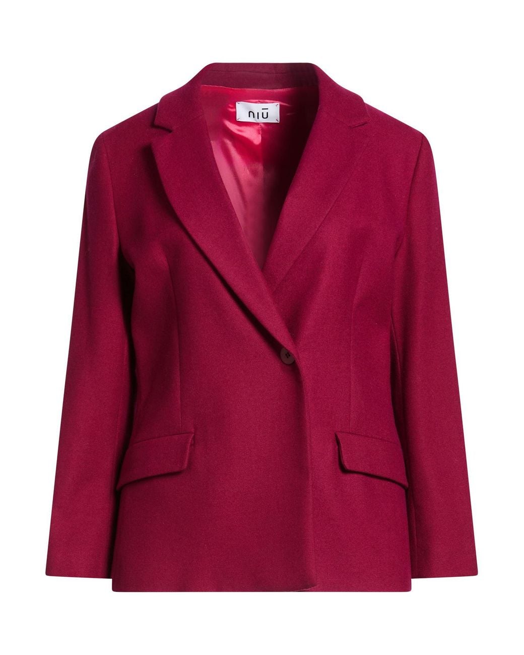 Niu Red Blazer Polyester, Viscose, Wool, Elastane