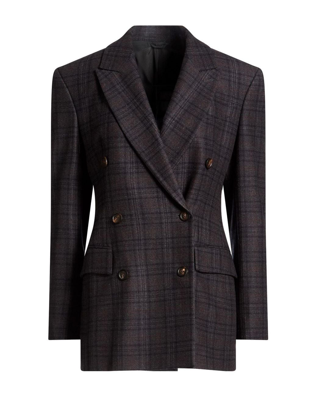 Brunello Cucinelli Black Charcoal Blazer Virgin Wool, Elastane