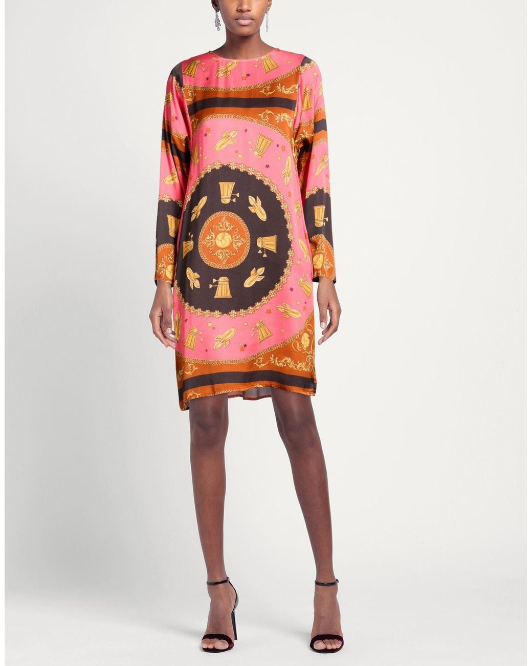 Shirtaporter Pink Mini Dress Viscose, Elastane