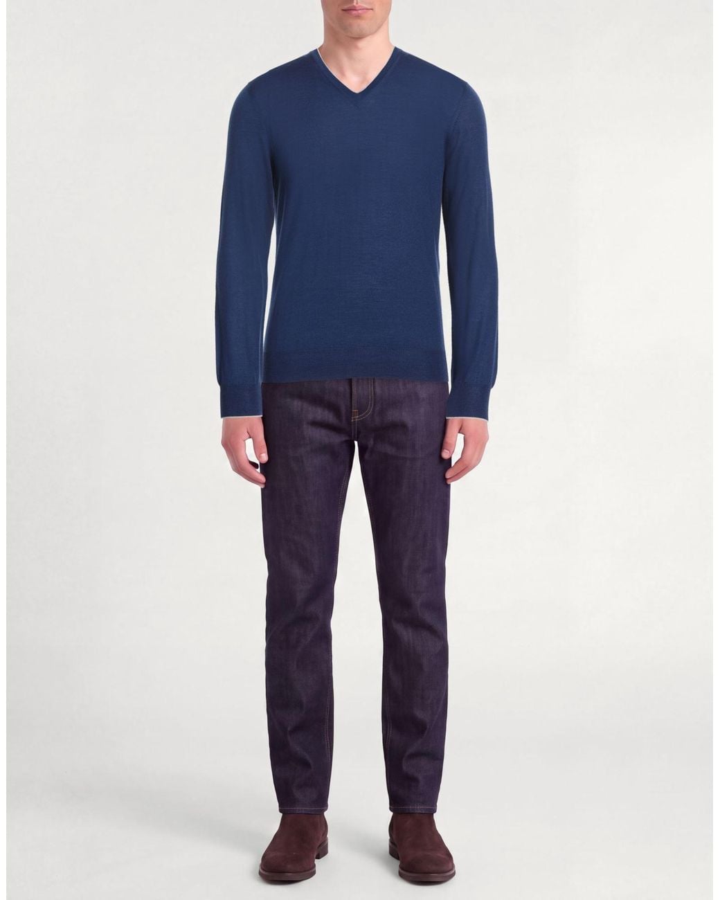Barba Napoli Blue Sweater Virgin Wool for men