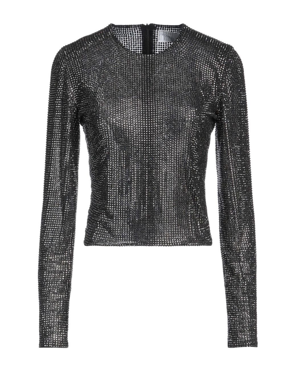 GIUSEPPE DI MORABITO Gray Top Polyamide, Elastane, Glass