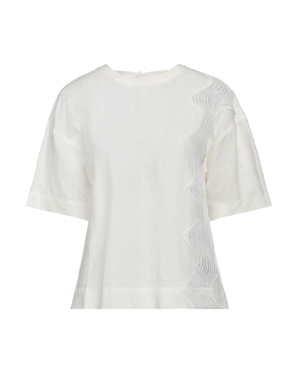 Alpha Studio White Top Linen, Viscose, Polyester