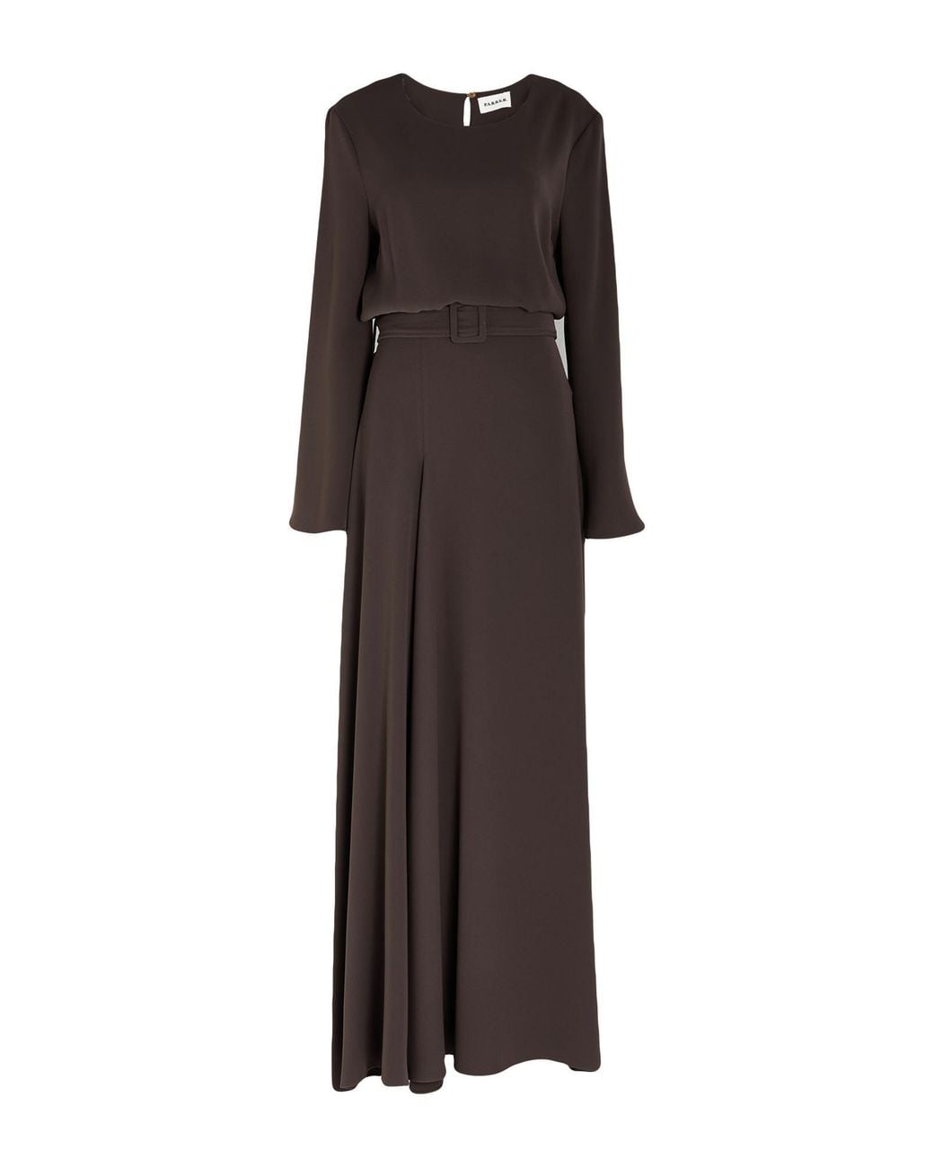 P.A.R.O.S.H. Brown Chocolate Maxi Dress Polyester