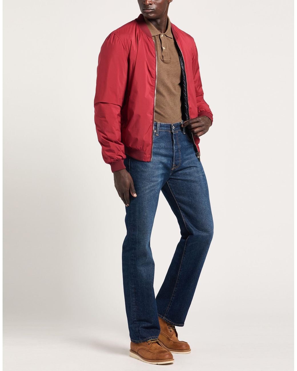 Moorer Red Jacket Polyester for men