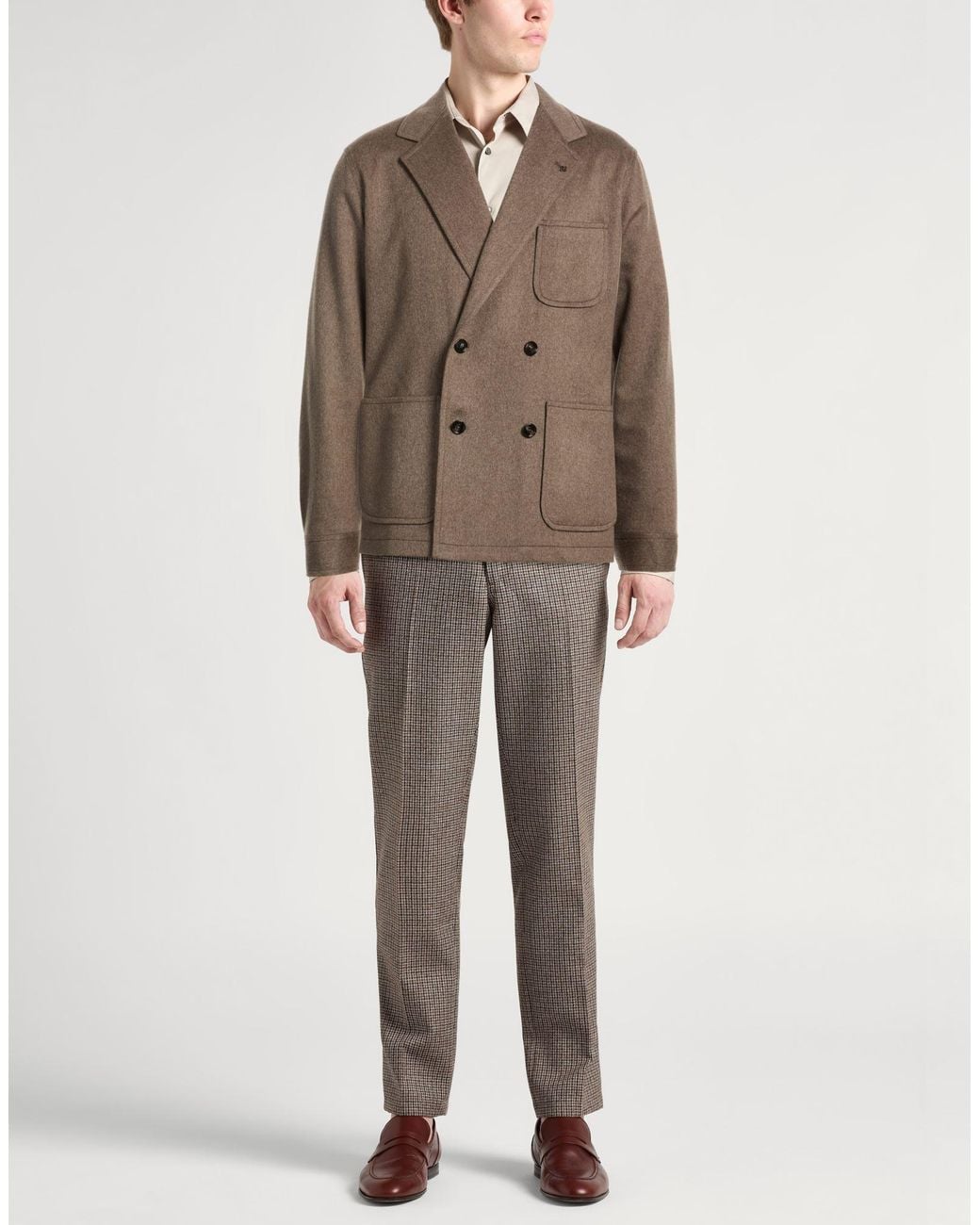 Tagliatore Brown Camel Blazer Cashmere, Virgin Wool for men