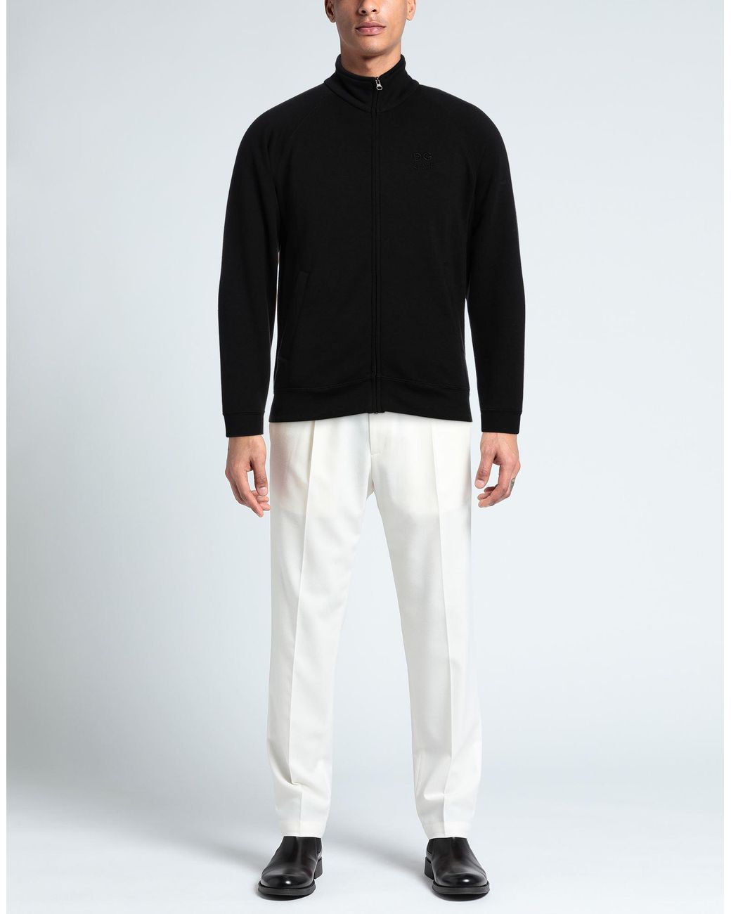 Dolce & Gabbana Black Sweatshirt Cotton, Polyester for men