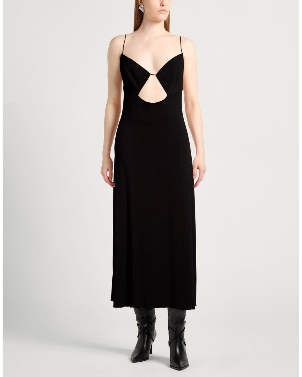Liviana Conti Black Maxi Dress Viscose, Elastane