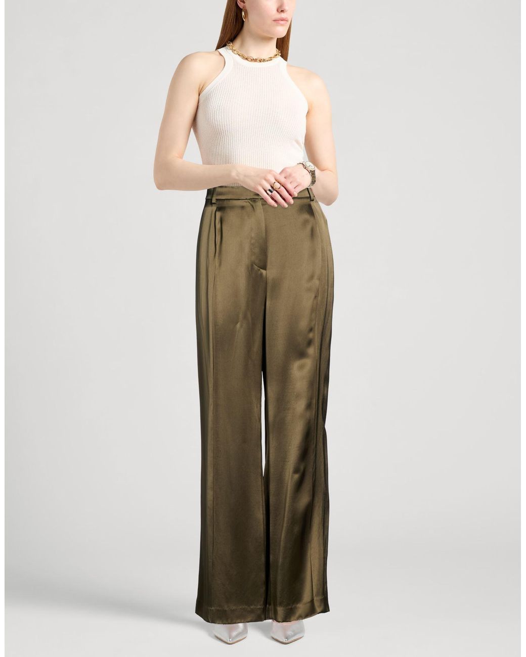 Officine Generale Green Pants Viscose