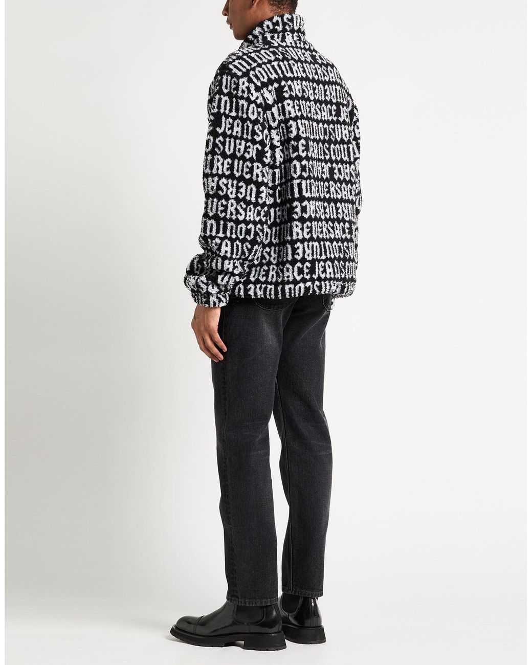 Versace Jeans Couture Black Jacket Polyester, Acrylic for men