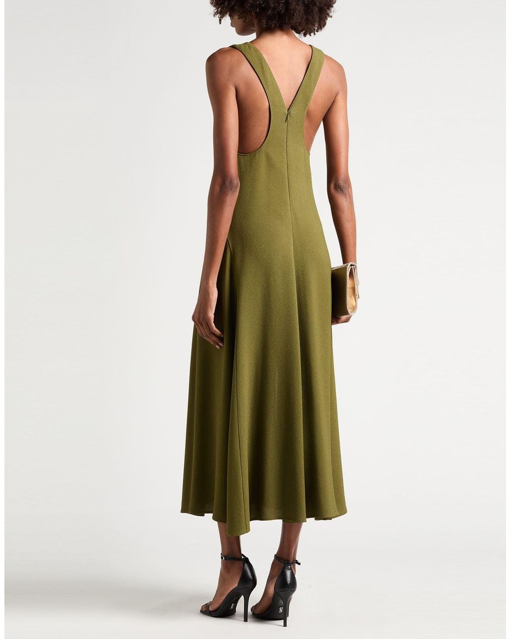 Fendi Green Military Maxi Dress Viscose
