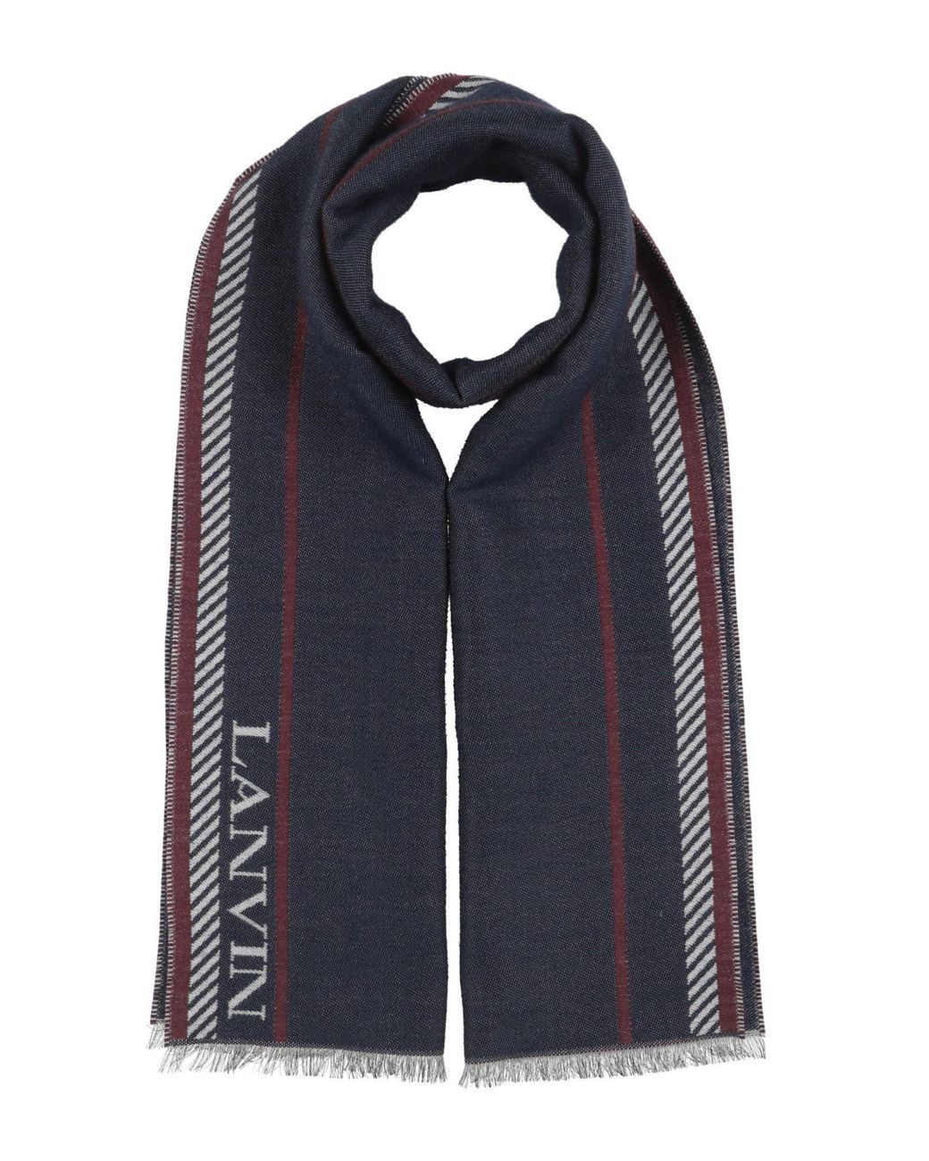 Lanvin Blue Midnight Scarf Virgin Wool, Silk
