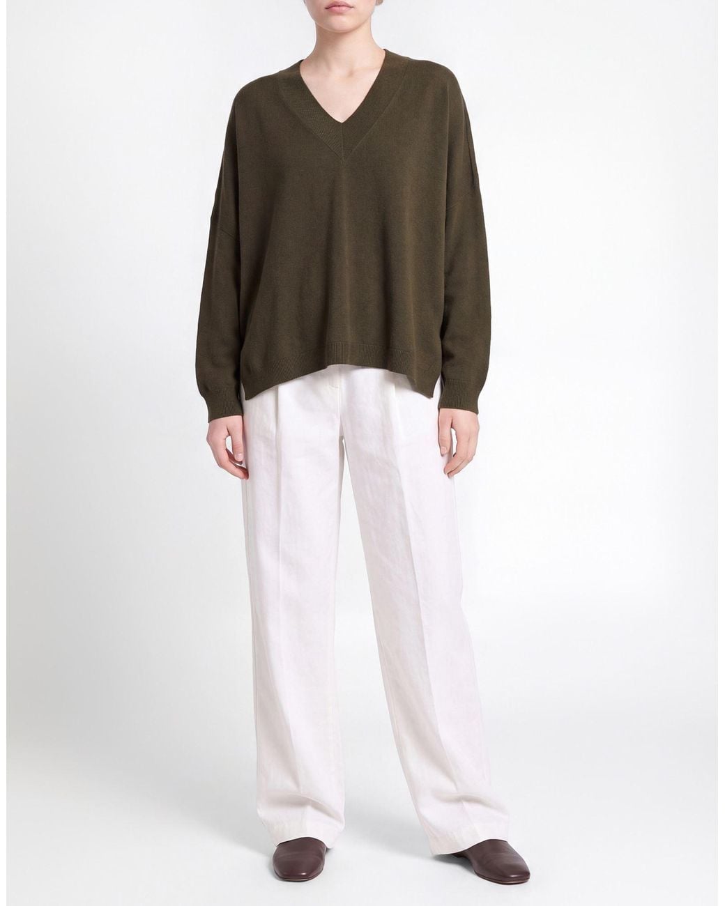Manila Grace Green Military Sweater Viscose, Polyester, Polyamide