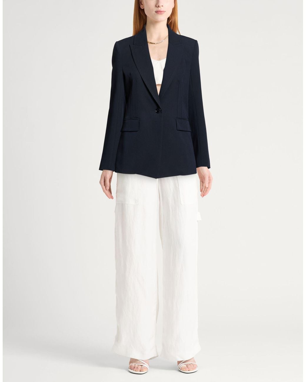 Patrizia Pepe Blue Midnight Blazer Polyester, Viscose, Elastane