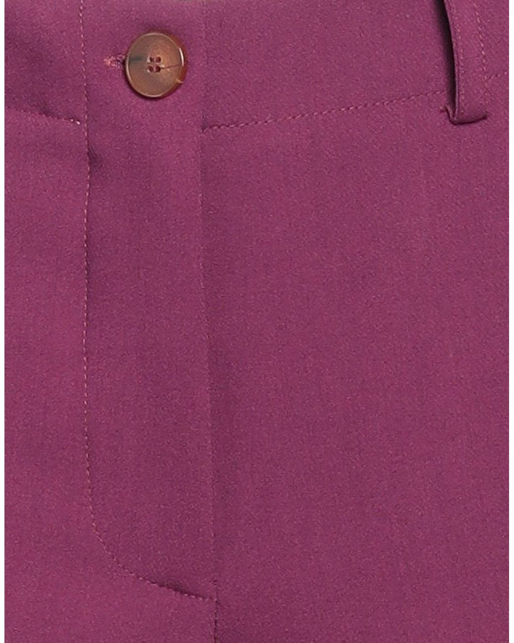 Alysi Purple Pants Polyester, Viscose, Elastane