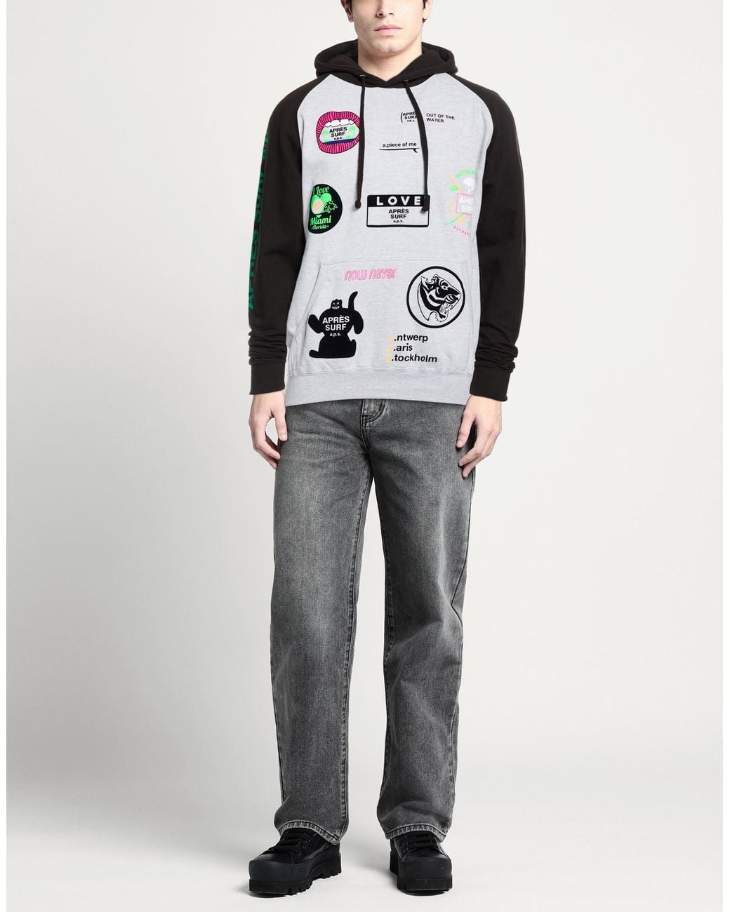APRÈS SURF Black Sweatshirt Cotton, Polyester for men