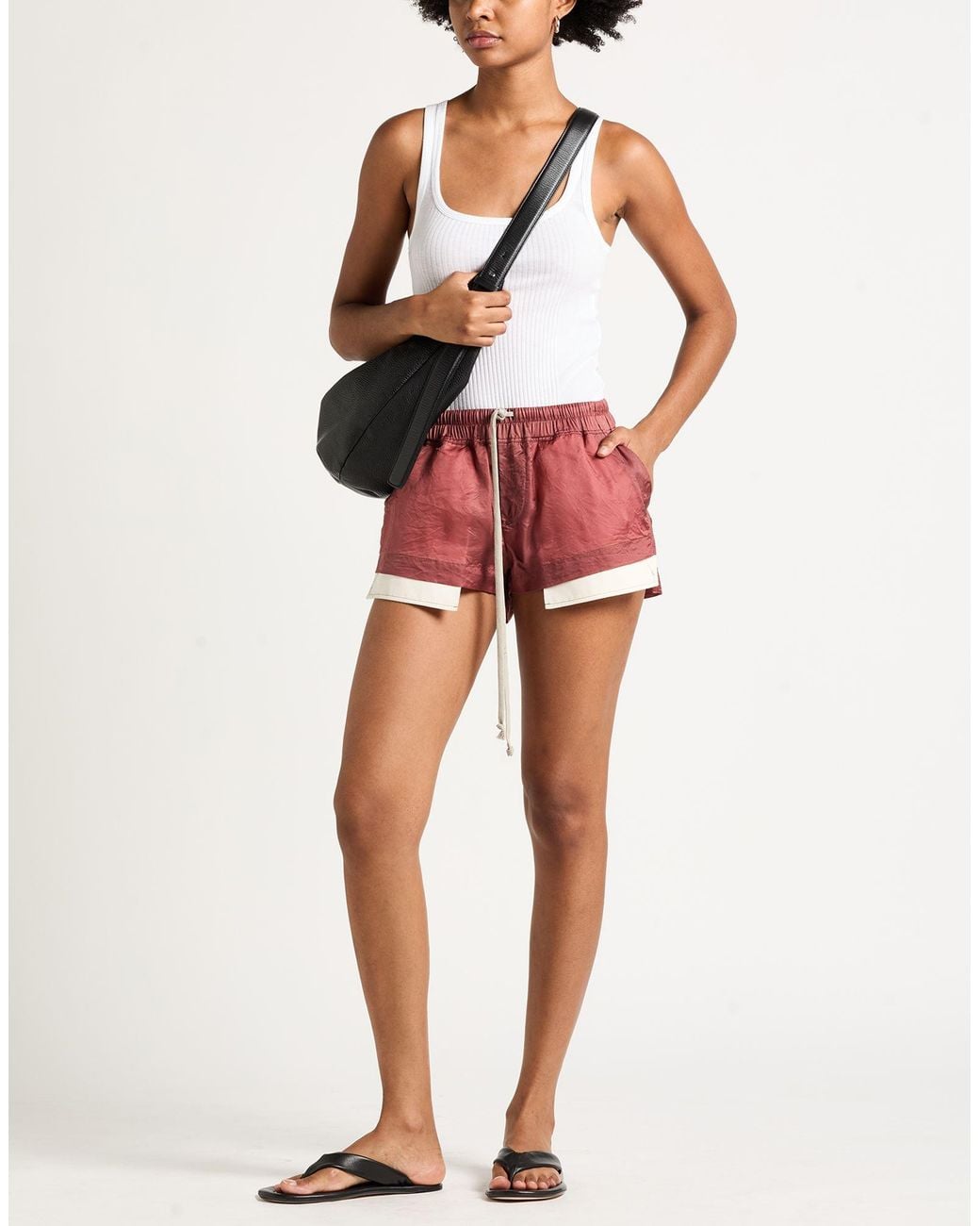 Rick Owens Red Shorts & Bermuda Shorts Cupro